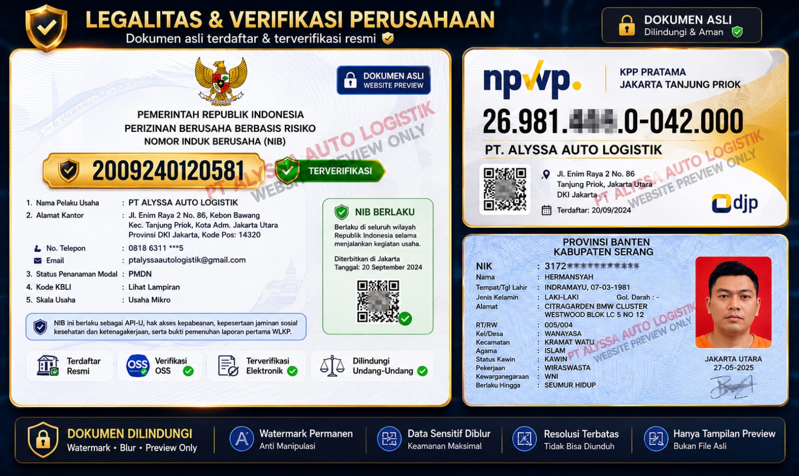 Legalitas Resmi PT Alyssa Auto Logistik